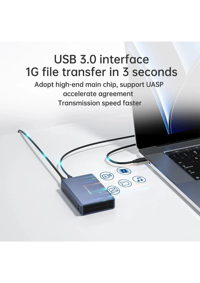 Acasis EC7252 - 2 Adet 2.5" Sata 6tb HDD Uyumlu, 4 Raıd Modu, 5gbps Veri Aktarım, Type-C Disk Istasyonu